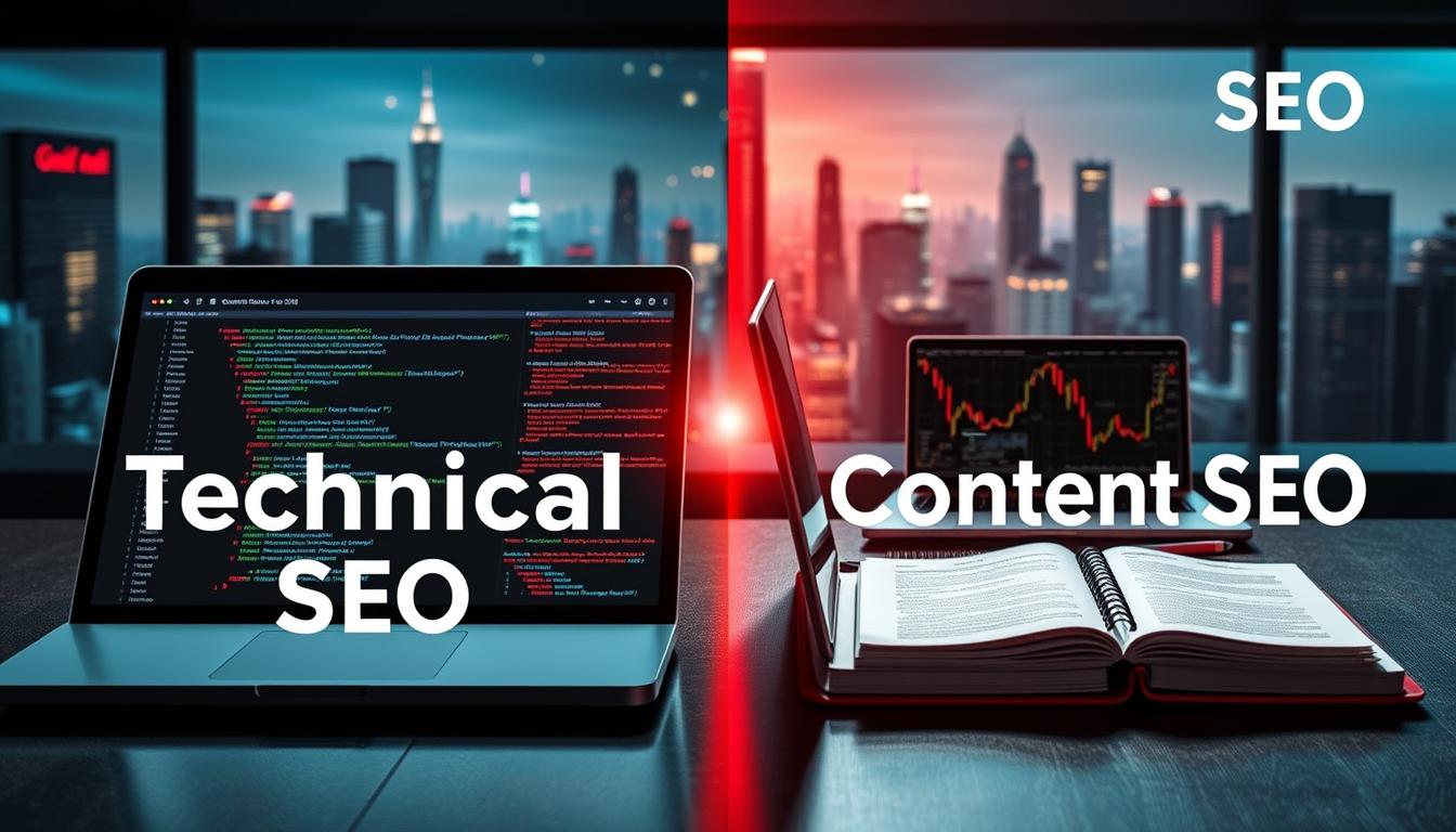 What is the difference between technical SEO and content SEO?