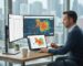 Professional local SEO consultant optimizing Google Business Profile dashboard and reviewing citations on dual monitors