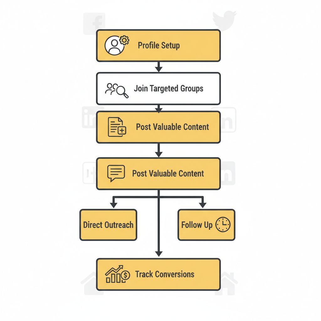 Six-step networking workflow for real estate professionals on social platforms